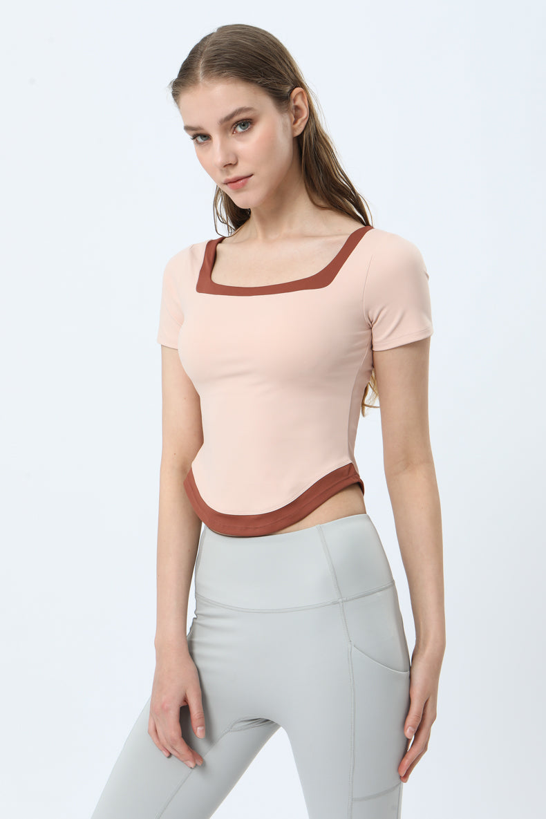 Backless Curved Hem Sports Top