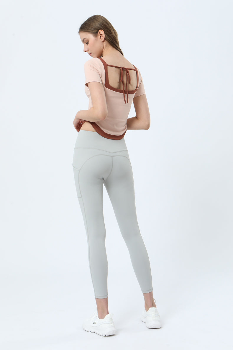 Backless Curved Hem Sports Top