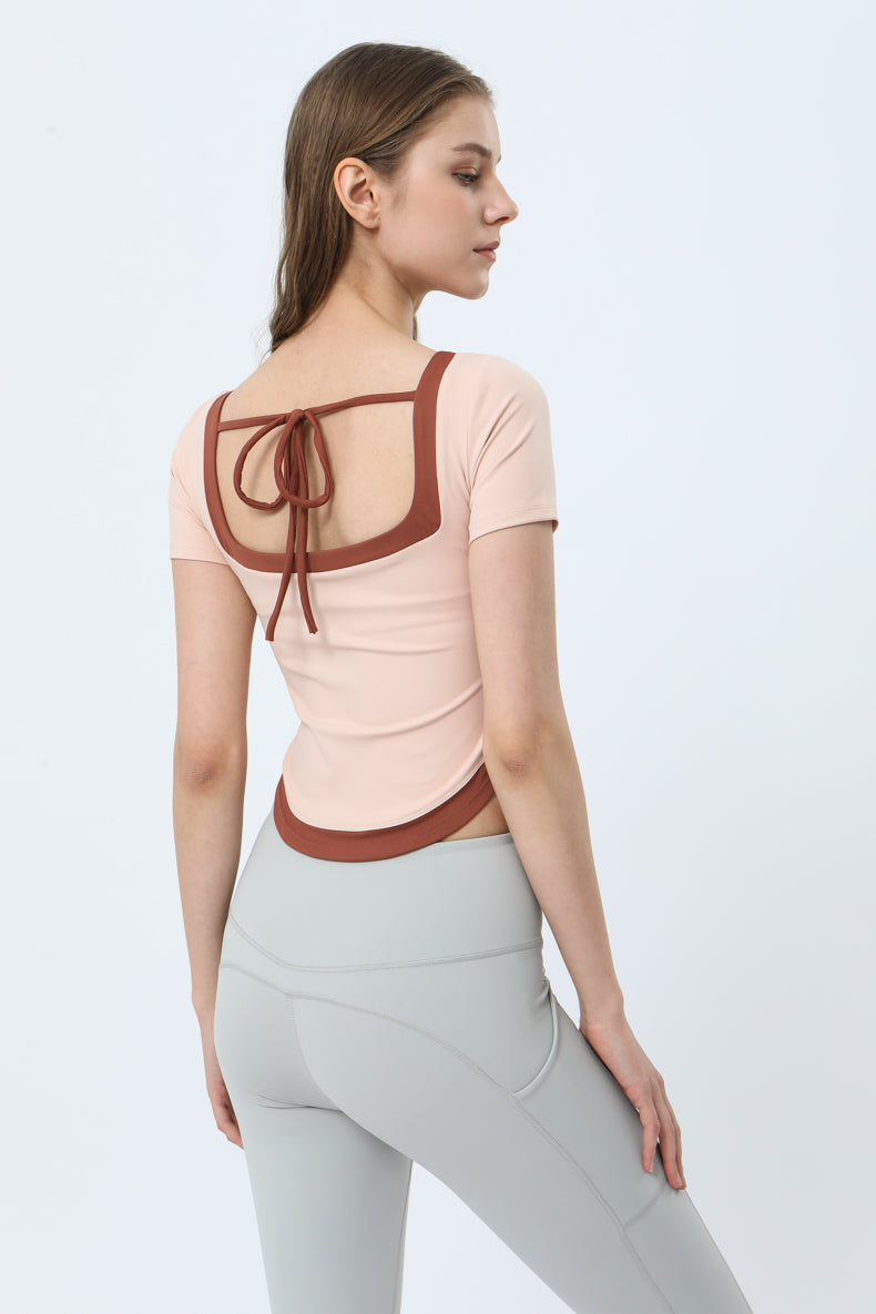 Backless Curved Hem Sports Top