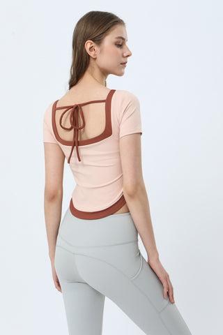 Backless Curved Hem Sports Top