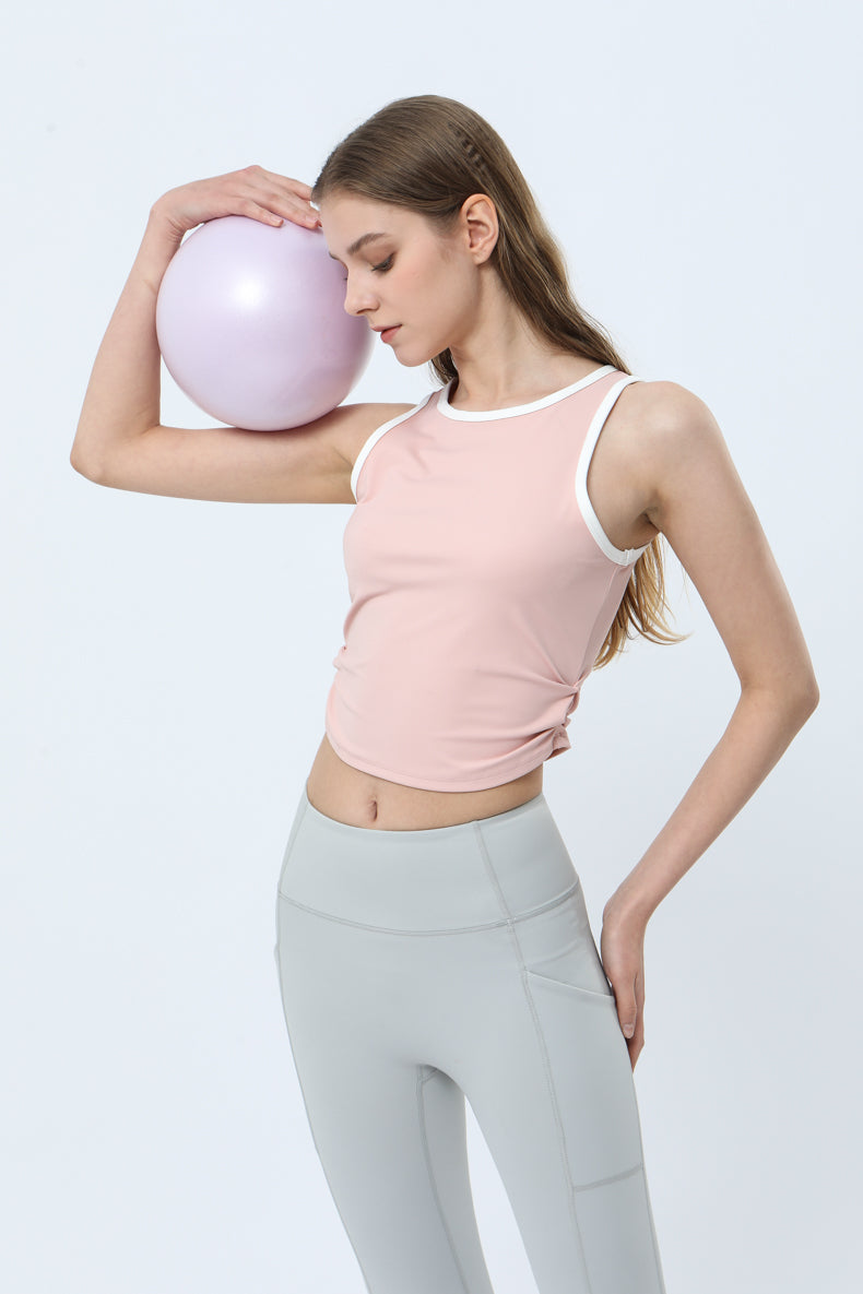 Color Block Ruched Tank Top
