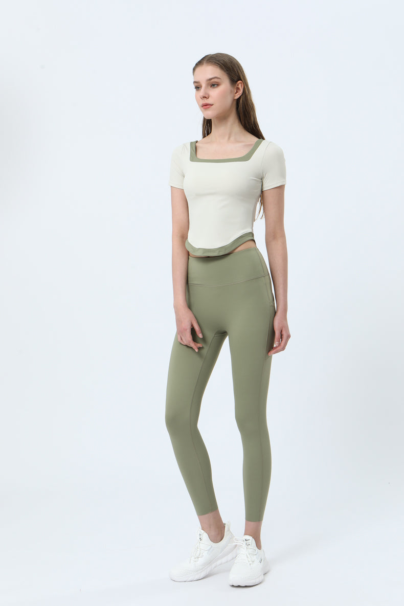 Backless Curved Hem Sports Top