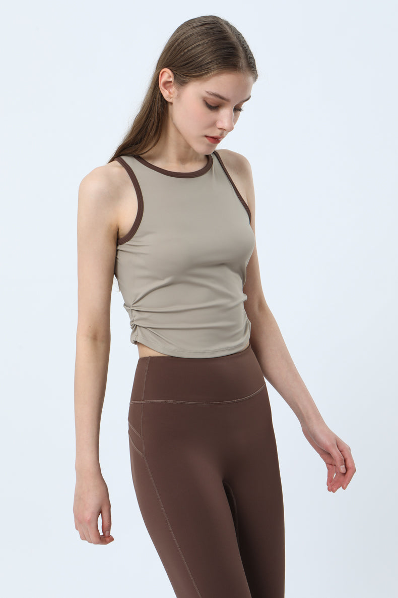 Color Block Ruched Tank Top