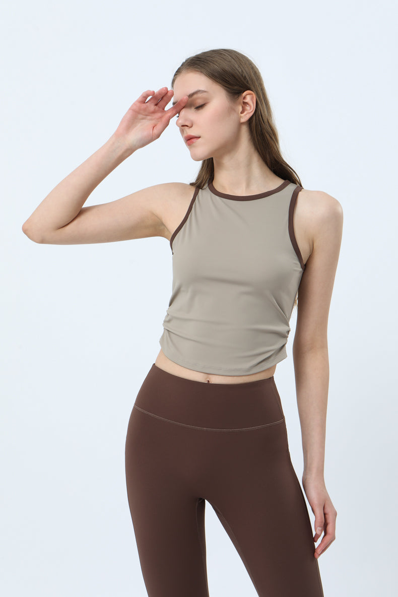 Color Block Ruched Tank Top