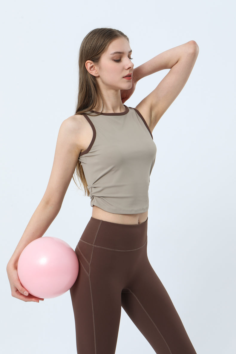 Color Block Ruched Tank Top