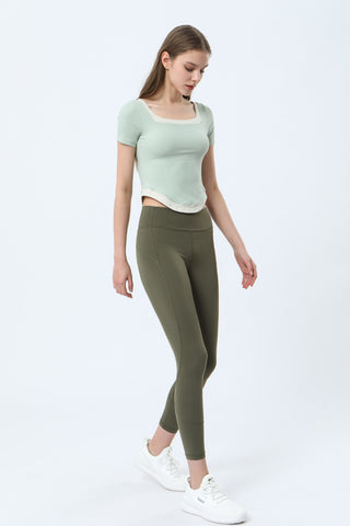 Backless Curved Hem Sports Top