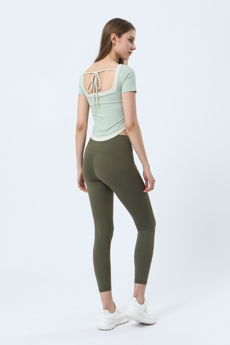 Backless Curved Hem Sports Top