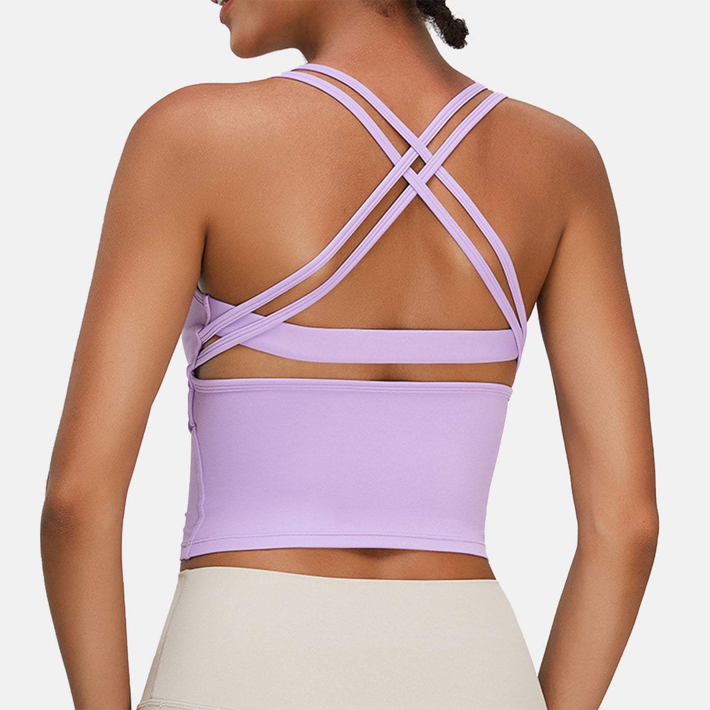 Crisscross Backless Yoga Tank Top - Tethys