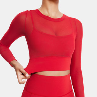 Red Mesh Sports Top