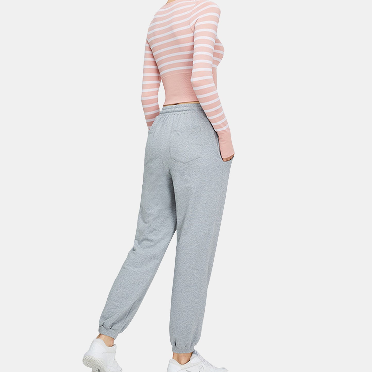 Stripe Long Sleeve Seamless Top