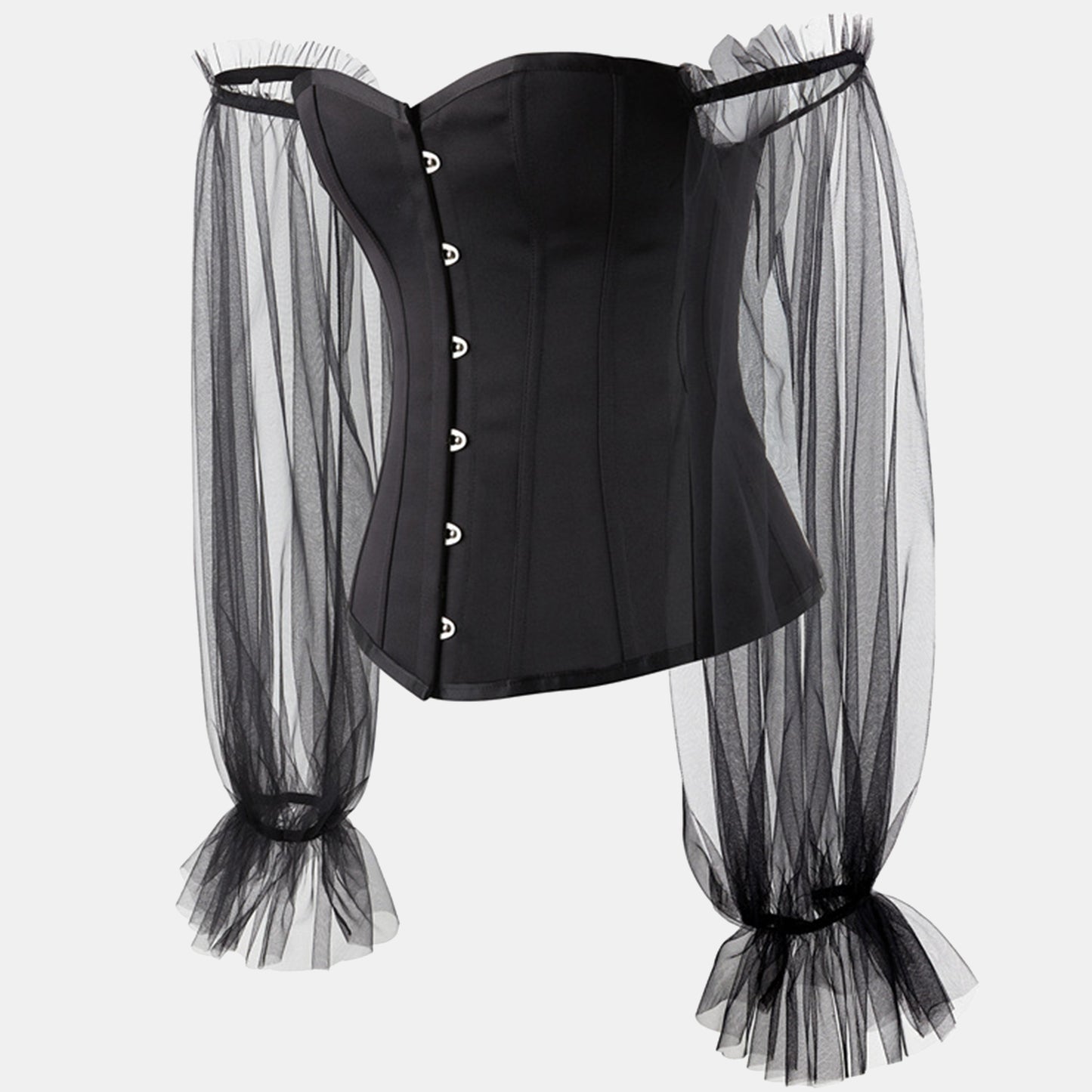 Mesh Sleeve Corset Top - Ivanka