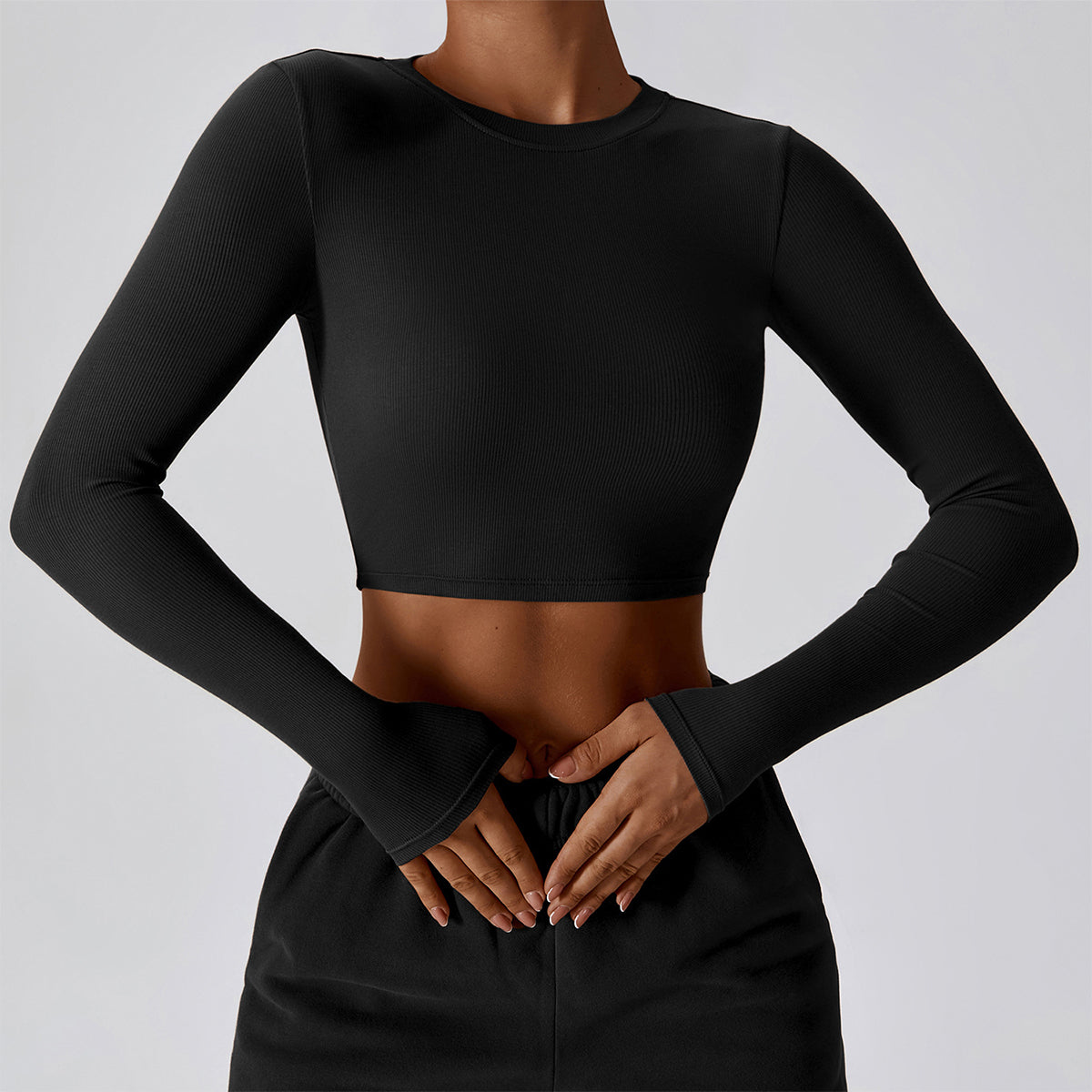 Long Sleeve Cropped Sports Top