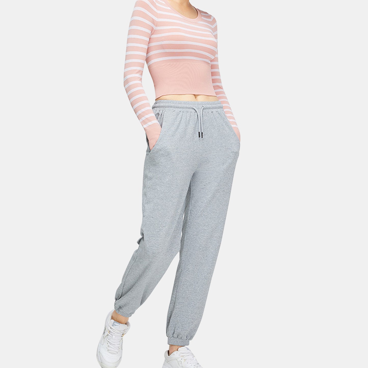 Stripe Long Sleeve Seamless Top