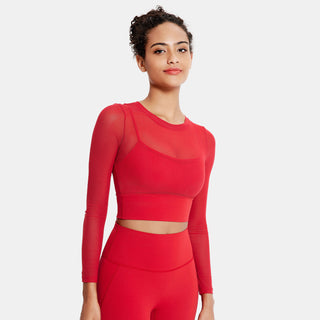 Red Mesh Sports Top