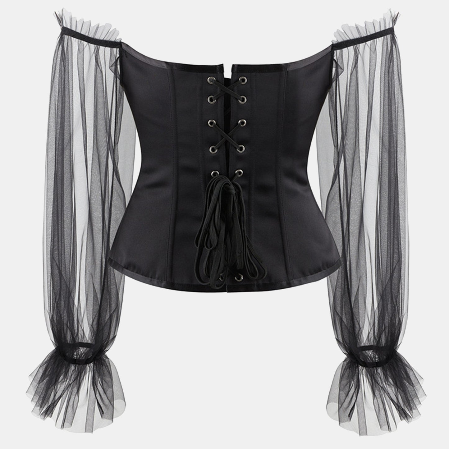 Mesh Sleeve Corset Top - Ivanka