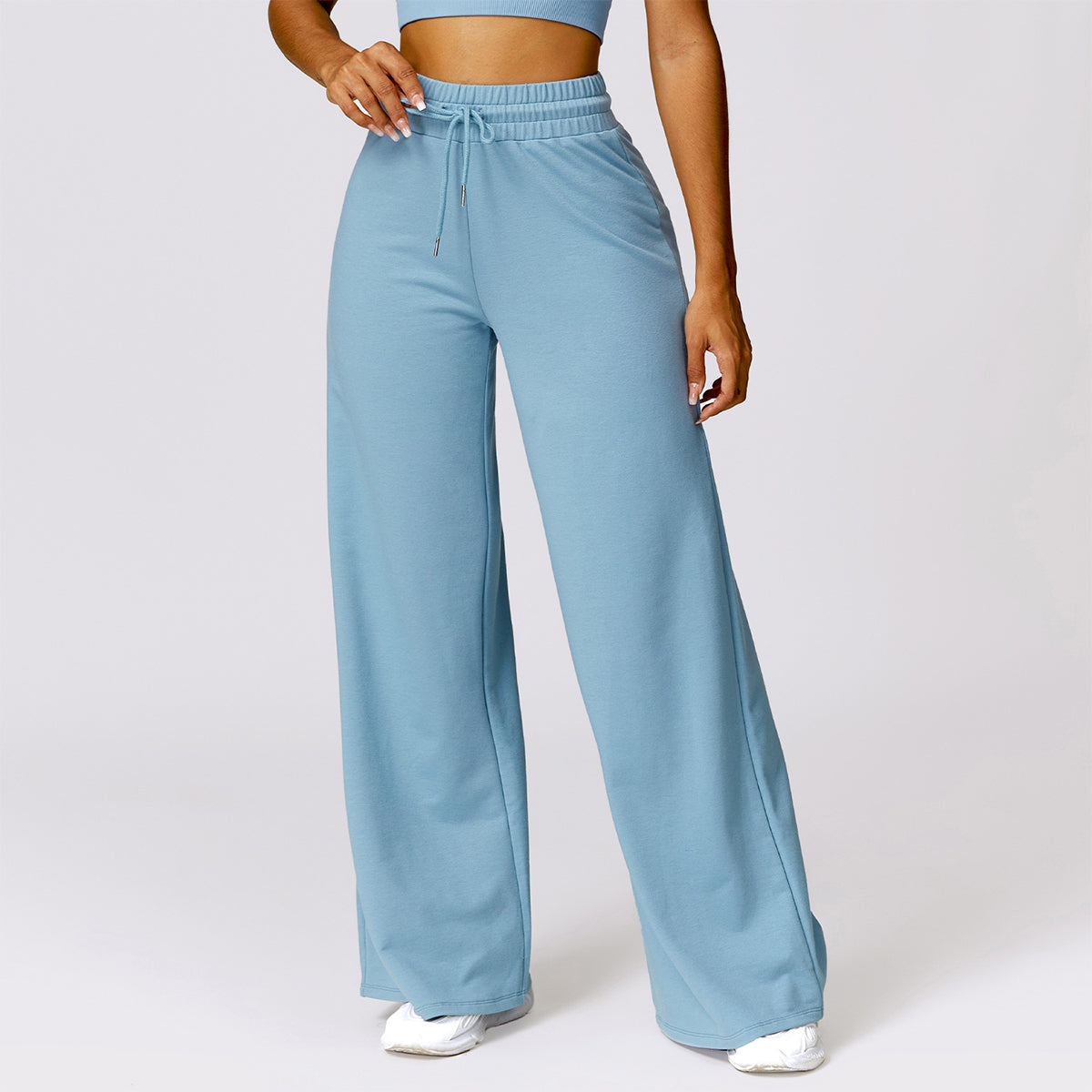 Drawstring Wide Leg Casual Joggers