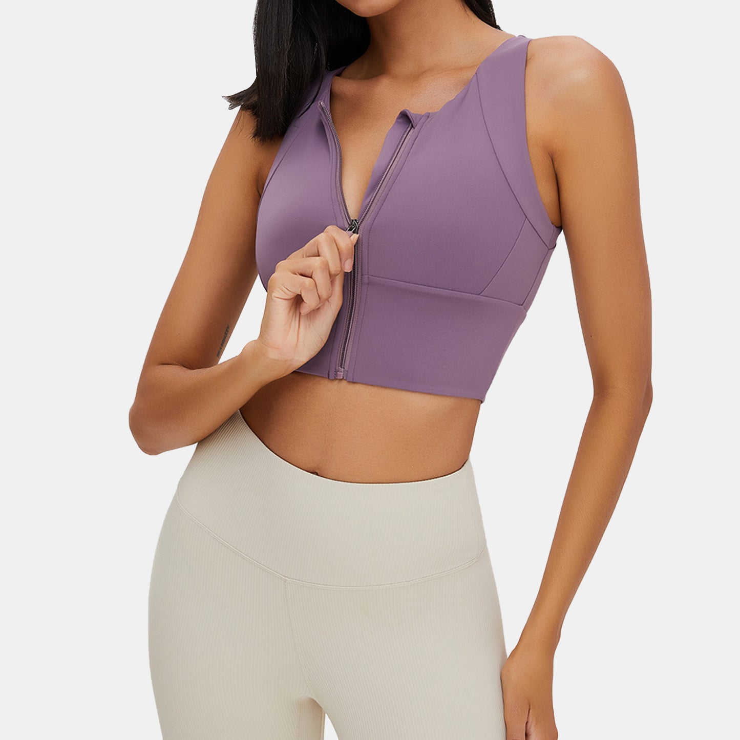 Zipper Yoga Tank Top - Rowina