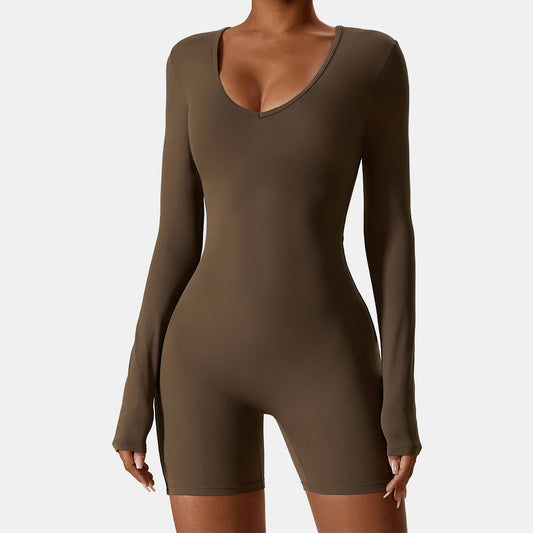 V Neck Yoga Romper