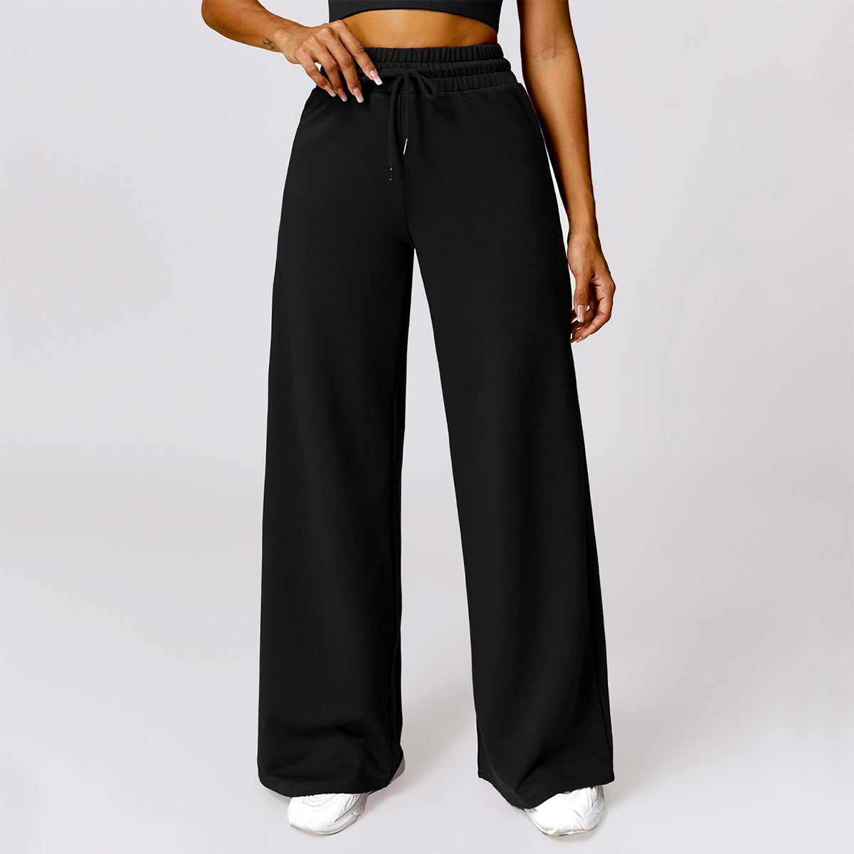 Drawstring Wide Leg Casual Joggers