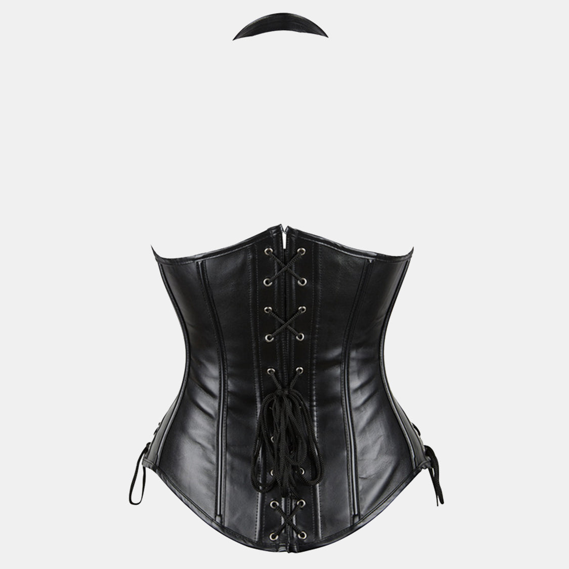 Leather Underbust Corset with Halter Strap