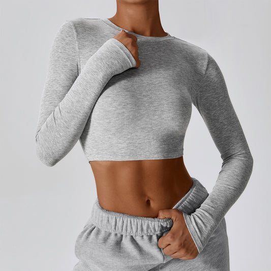 Long Sleeve Cropped Sports Top