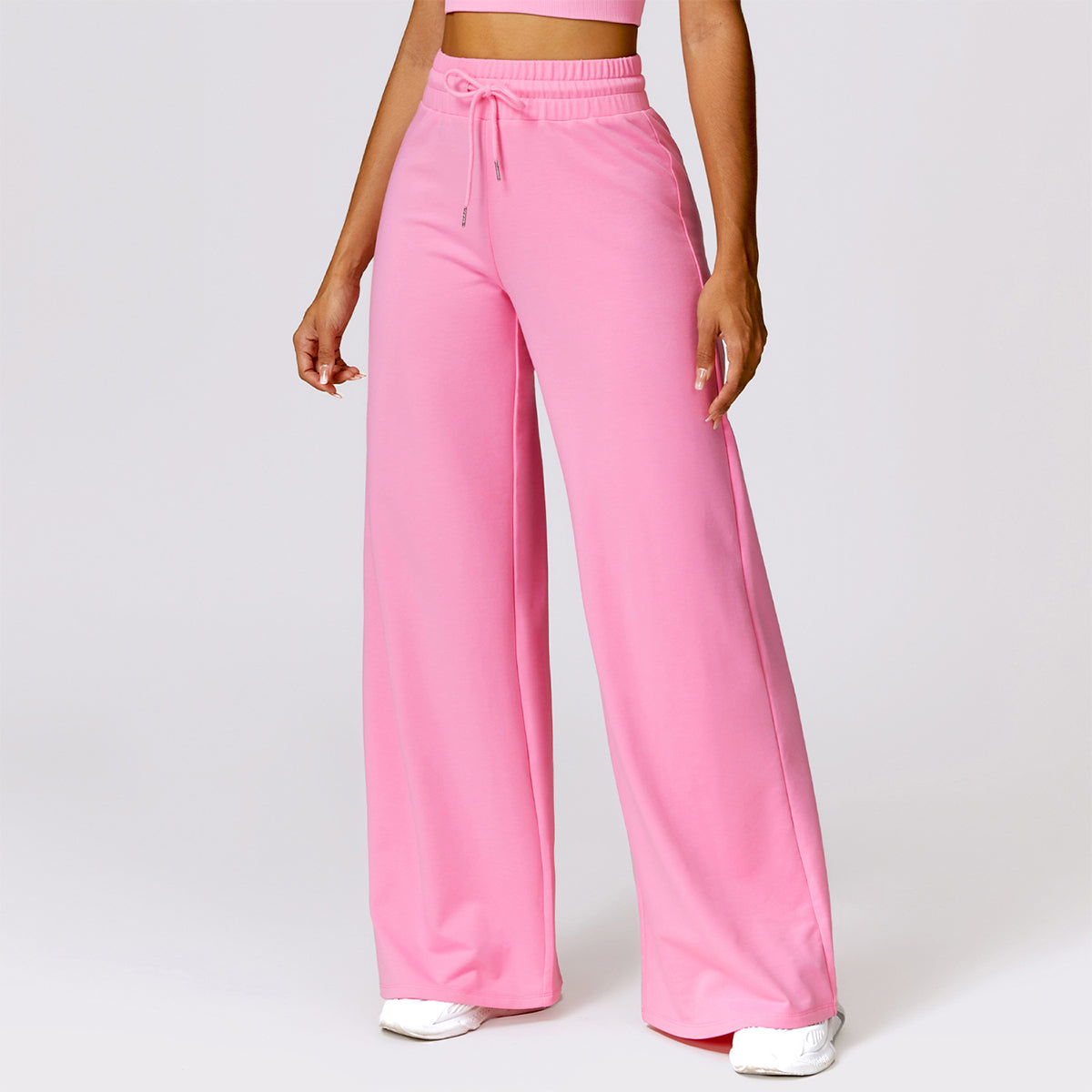 Drawstring Wide Leg Casual Joggers