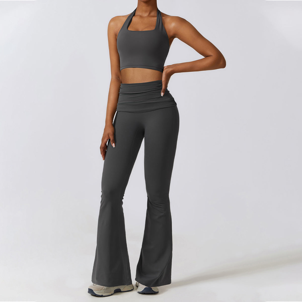 Halter Yoga Flare-leg Jumpsuit