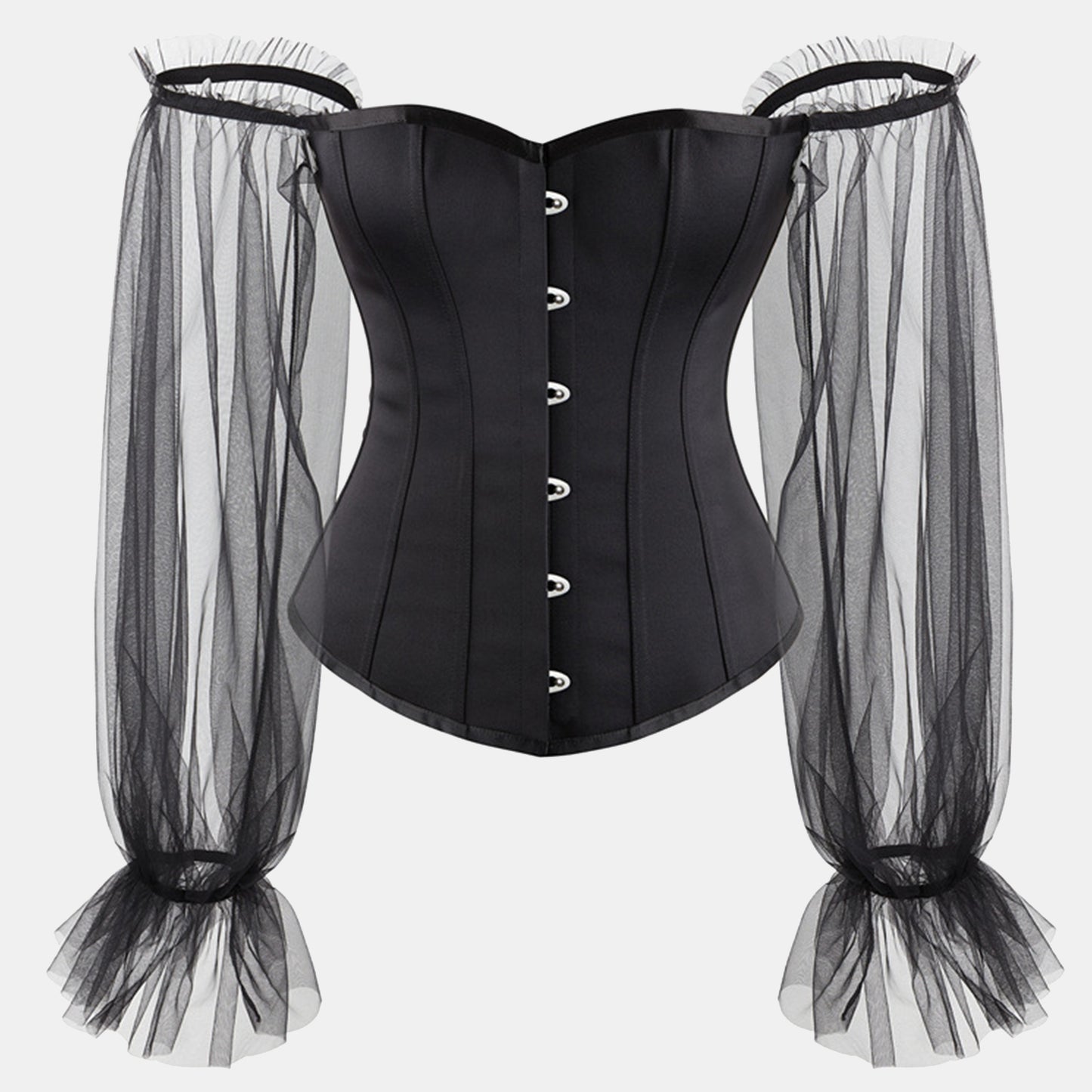 Mesh Sleeve Corset Top - Ivanka