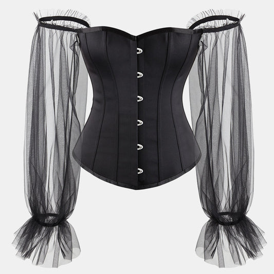 Mesh Sleeve Corset Top - Ivanka