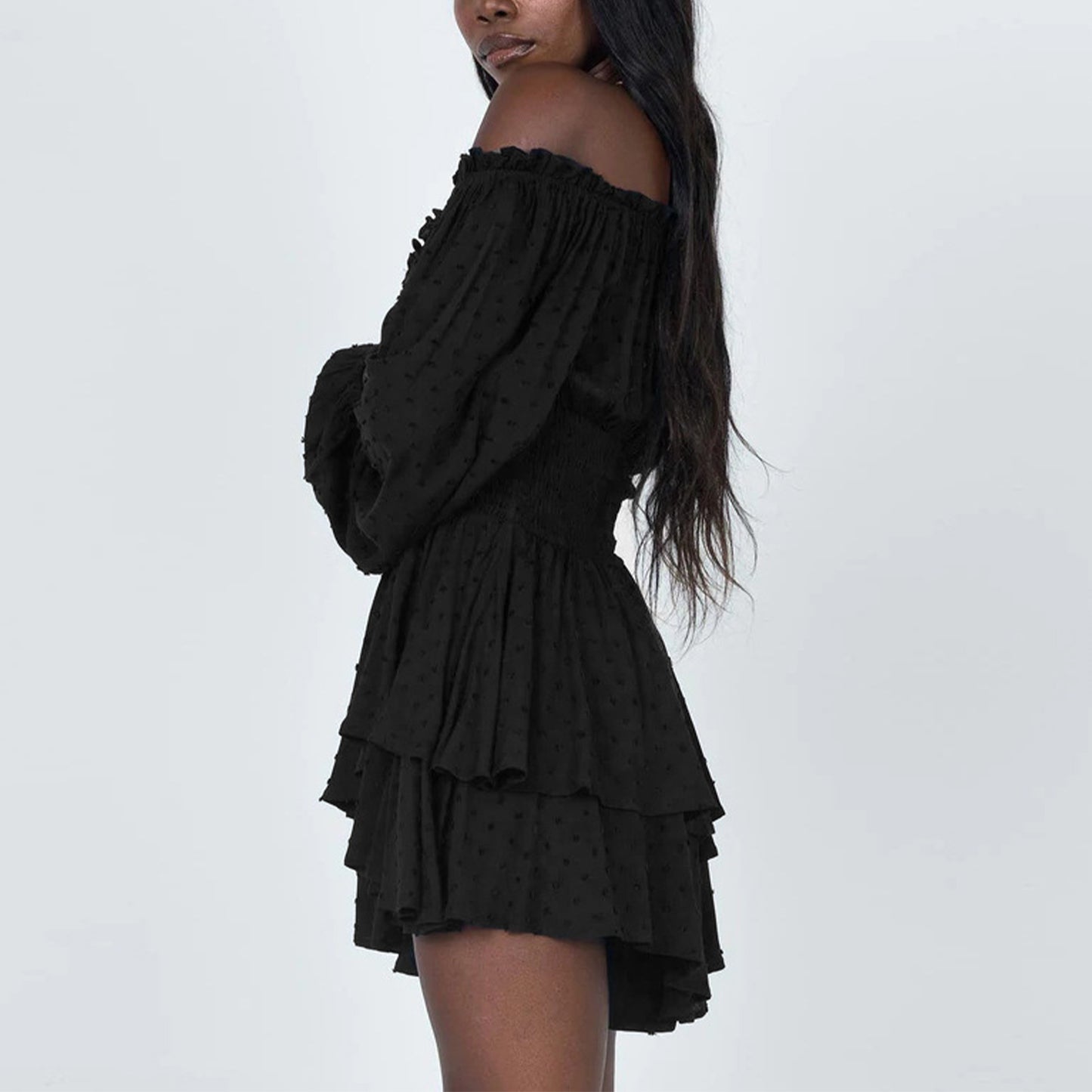 Off Shoulder Long Sleeve Romper