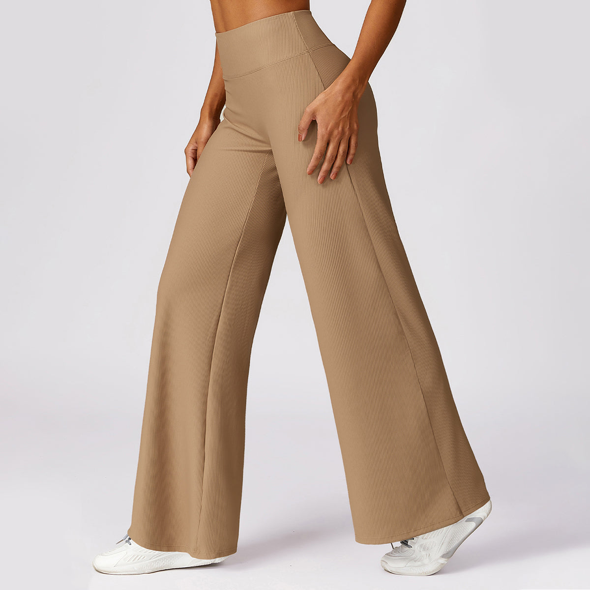 Rib Wide Leg Casual Pants