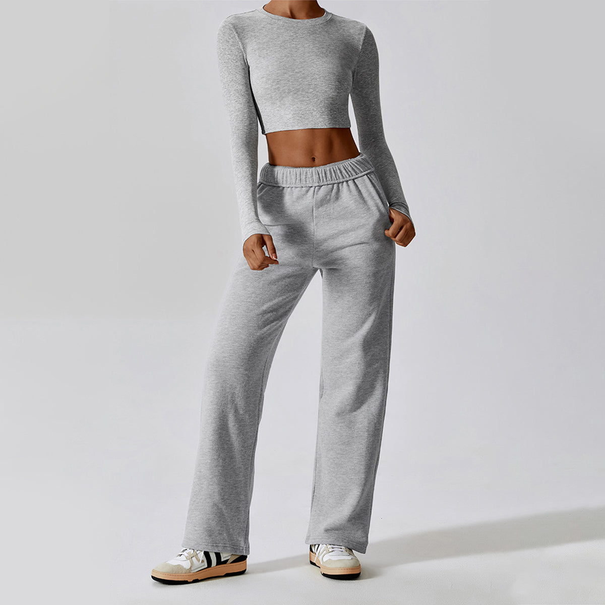 Long Sleeve Cropped Sports Top