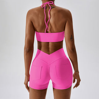 Backless Halter Workout Bra