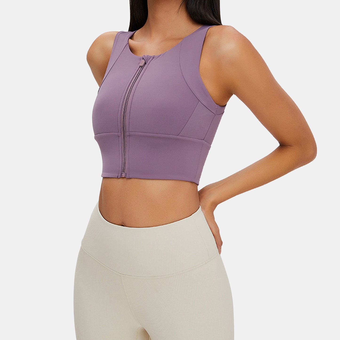 Zipper Yoga Tank Top - Rowina