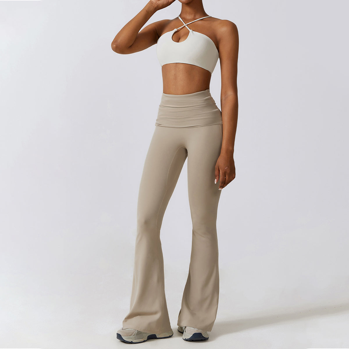 Halter Yoga Flare-leg Jumpsuit
