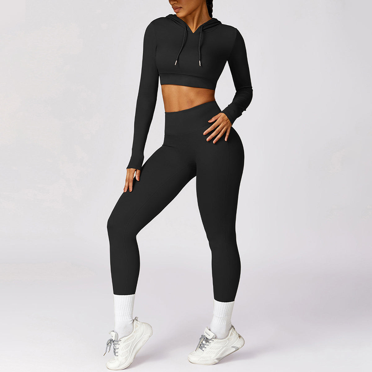 Hoodie Cropped Sports Top - Etel