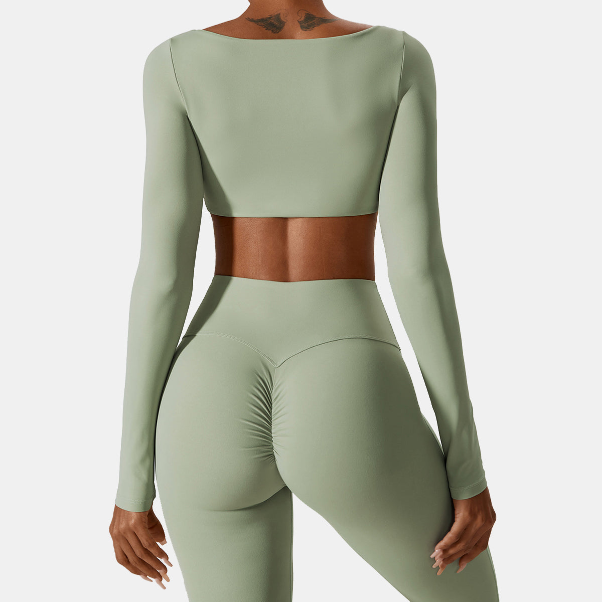 Square Neck Long Sleeve Sports Top