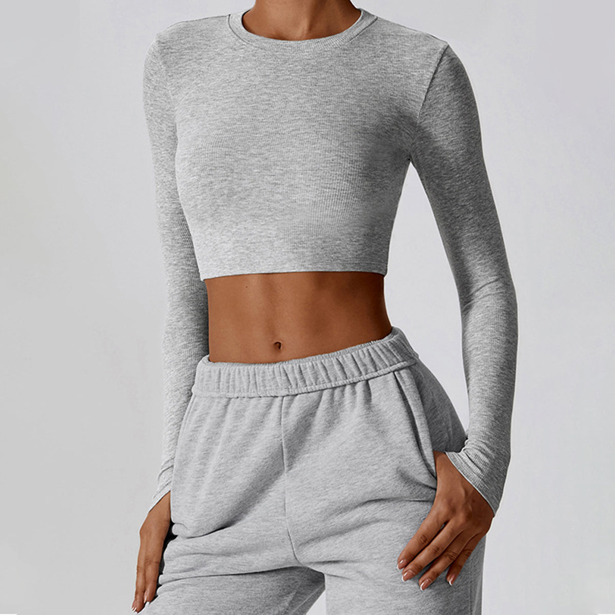 Long Sleeve Cropped Sports Top
