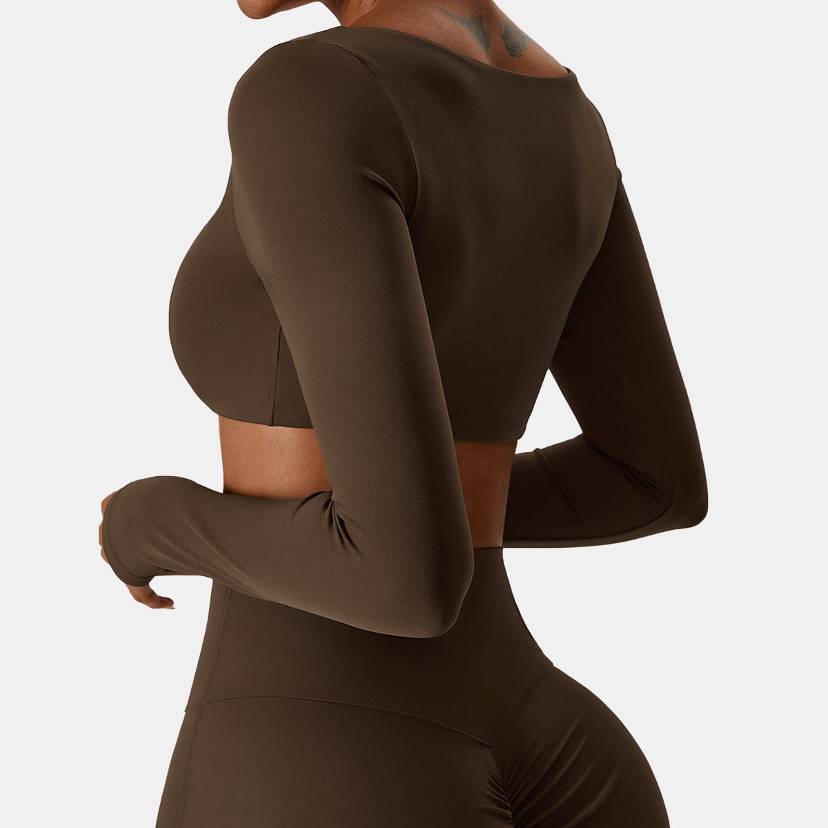 Square Neck Long Sleeve Sports Top