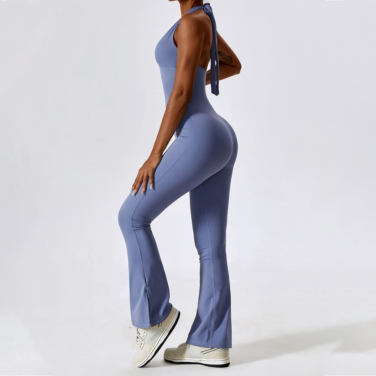 Halter Deep-V Neck Yoga Jumpsuit