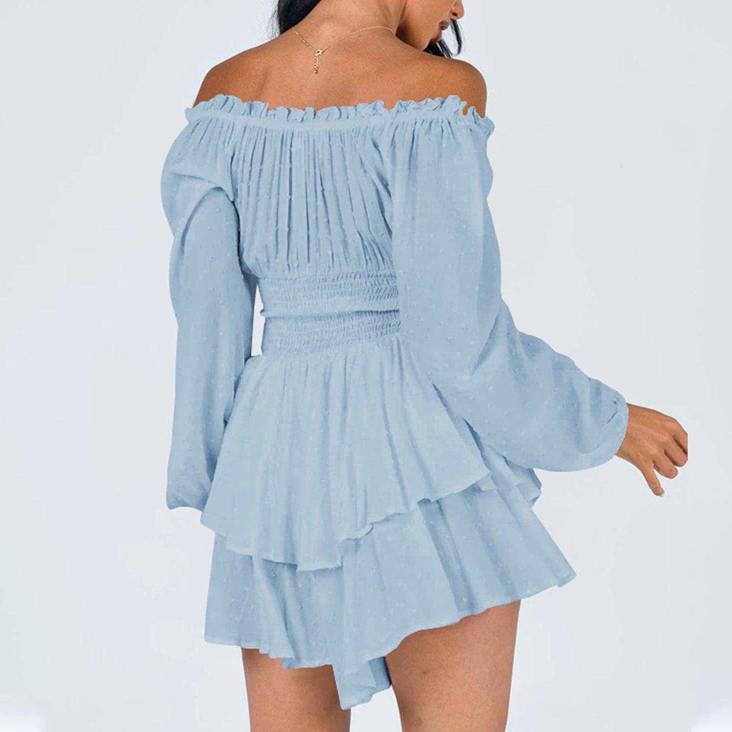 Off Shoulder Long Sleeve Romper