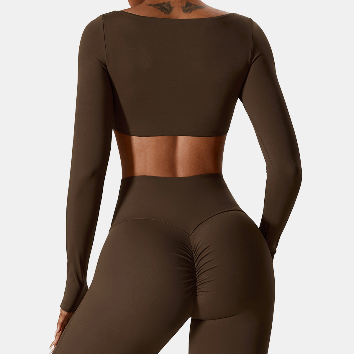 Square Neck Long Sleeve Sports Top