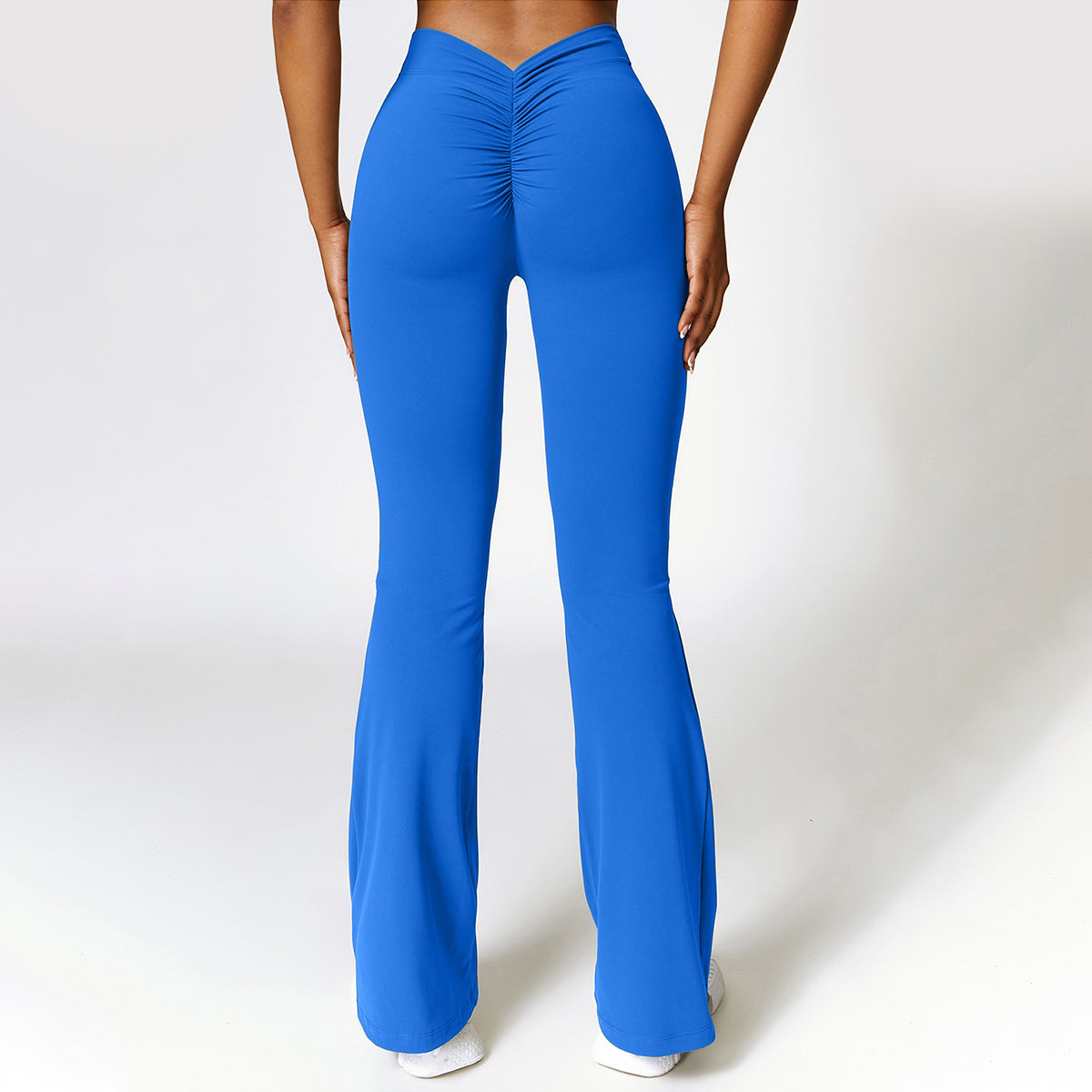 V-back Ruched Sport Flare Leggings - Miloslaw