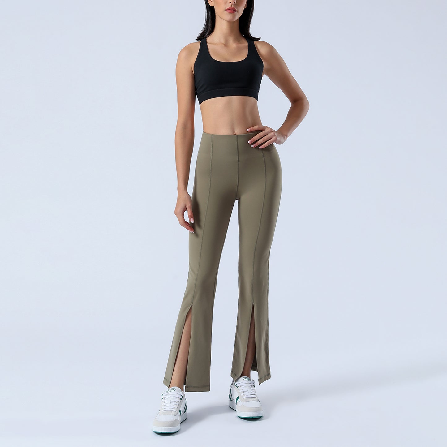Split Hem Flare Yoga Leggings