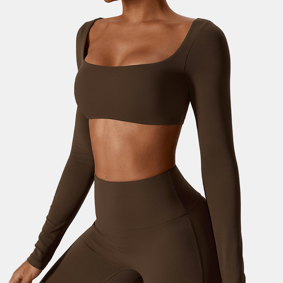 Square Neck Long Sleeve Sports Top