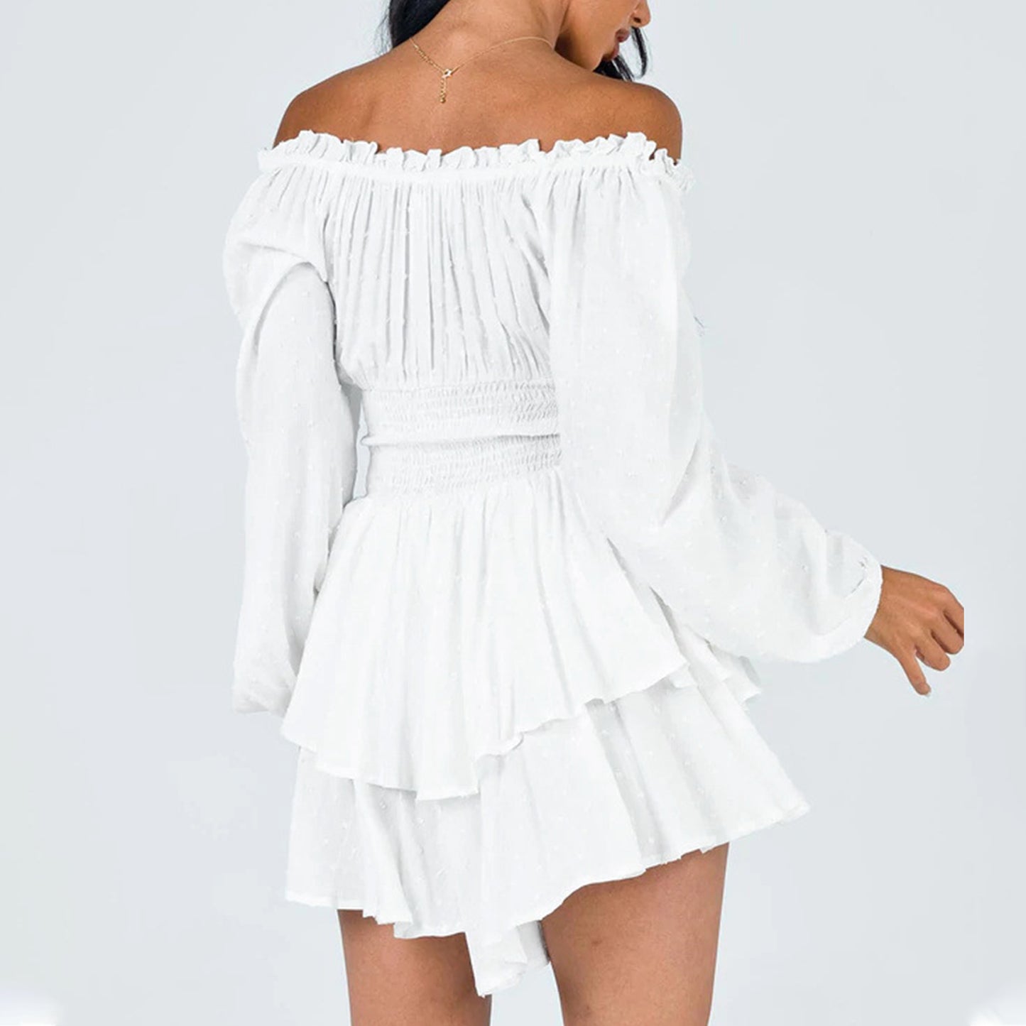 Off Shoulder Long Sleeve Romper