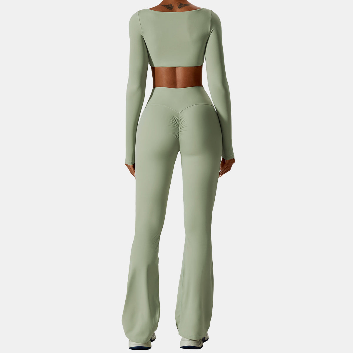 Square Neck Long Sleeve Sports Top