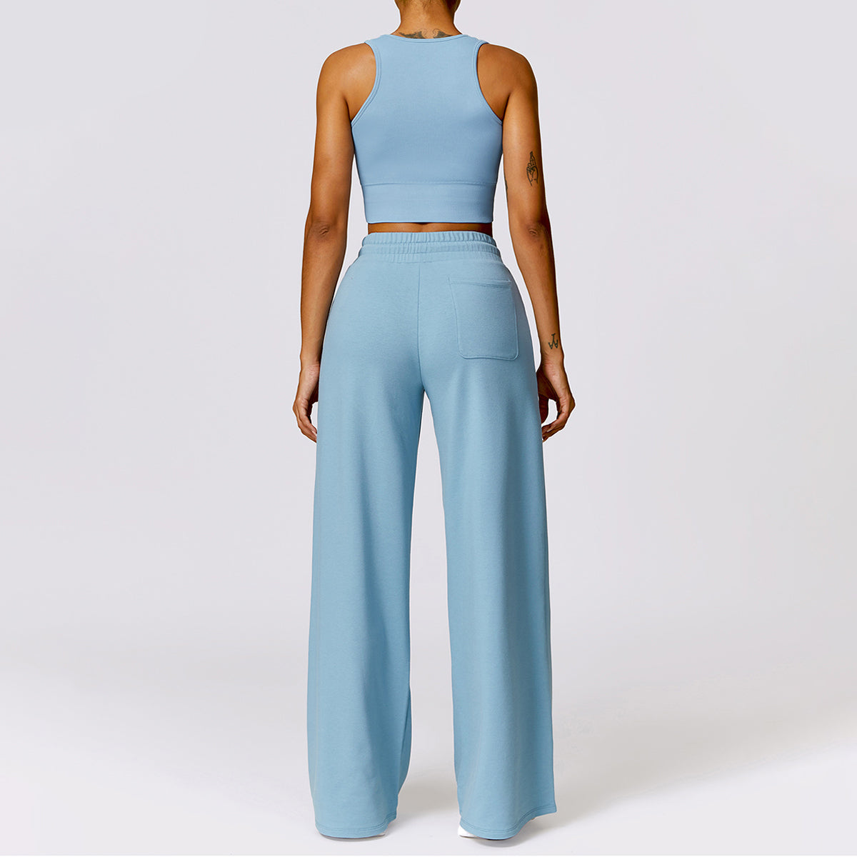 Drawstring Wide Leg Casual Joggers