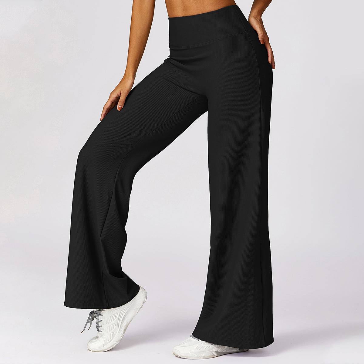 Rib Wide Leg Casual Pants