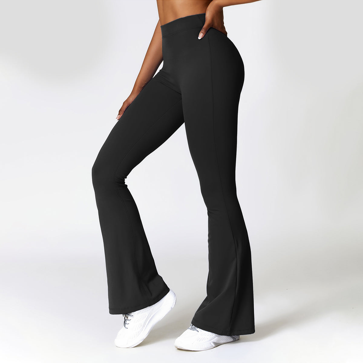 V-back Ruched Sport Flare Leggings - Miloslaw